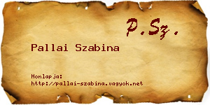 Pallai Szabina névjegykártya